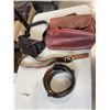 Image 1 : LEATHER MANCINI WITH BAG WITH LEATHER BELT, AMMO BELT AND LEATHER SATCHEL