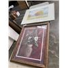Image 1 : OIL PAINTING SIGNED AND FRAMED FLORAL PRINT