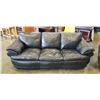 Image 2 : 3pc BLACK LEATHER SOFA SET, NO RIPS OR TEARS, INCLUDES SOFA, LOVESEAT AND CHAIR