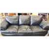 Image 3 : 3pc BLACK LEATHER SOFA SET, NO RIPS OR TEARS, INCLUDES SOFA, LOVESEAT AND CHAIR