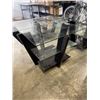 Image 3 : 3 PIECE BLACK AND GLASS COFFEE AND SIDE TABLE SET