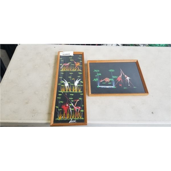 2 SMALL AFRICAN FRAMED ART WORKS