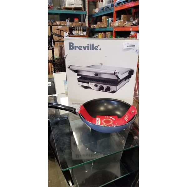 BREVILLE ELECTRIC GRIDDLE AND NEW TFAL PAN