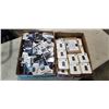 Image 1 : TRAY OF 19 AUKEY DUAL USB CAR CHARGERS, ONE 4 PORT CHARGER AND TRAY OF WEBCAM COVERS