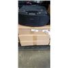 Image 1 : 3 NEW LINEN DRUM 13"  LAMPSHADES AND SONY CD AND CASETTE PLAYER