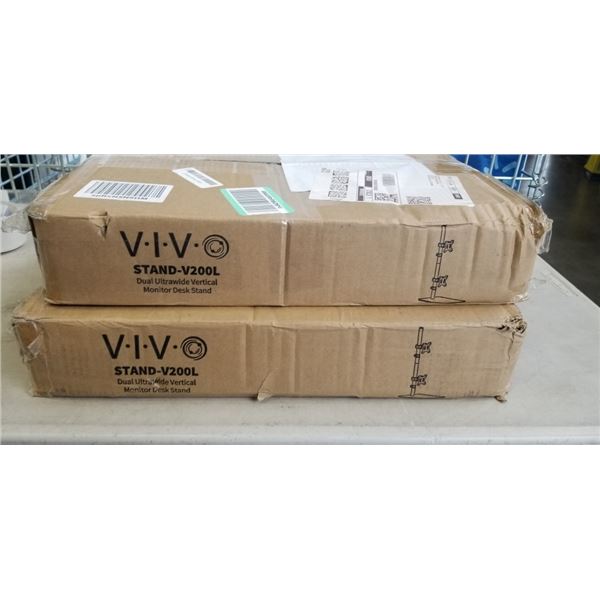 VIVO ULTRA WIDE VERTICAL MOUNT AND VIVO DUAL MONITOR VERTICAL DESK STAND