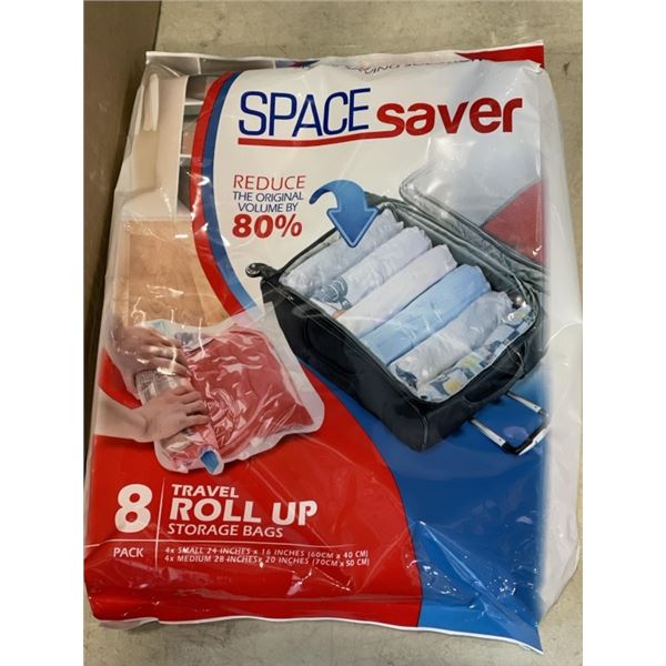 BOX OF 11 PACKS OF 8 SPACE SAVER BAGS 4 ARE 24"X16 " AND 4 ARE 28"X 20"