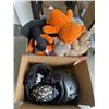 Image 1 : BOX OF NEW STUFFIES AND KIDS HELMETS