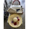 Image 1 : 2 BOXES OF KITCHEN AND COLLECTIBLE ITEMS - STORAGE JARS, CUTLERY TRAY, SERVING PLATTERS, ETC