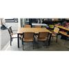 Image 1 : MODERN TEAK FINISH PATIO DINING TABLE WITH 6 CHAIRS