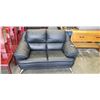 Image 1 : BLACKLEATHER LOVESEAT WITH CHROME LEGS