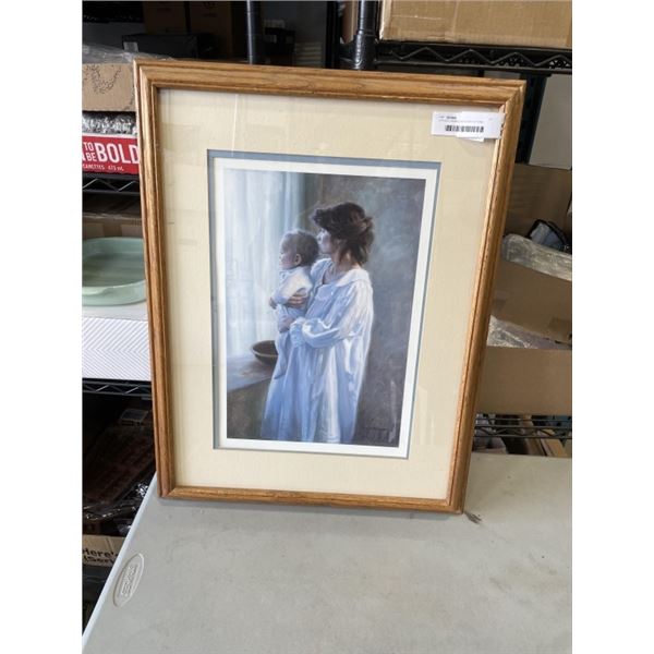 VINTAGE FRAMED MOTHER PICTURE SIGNED