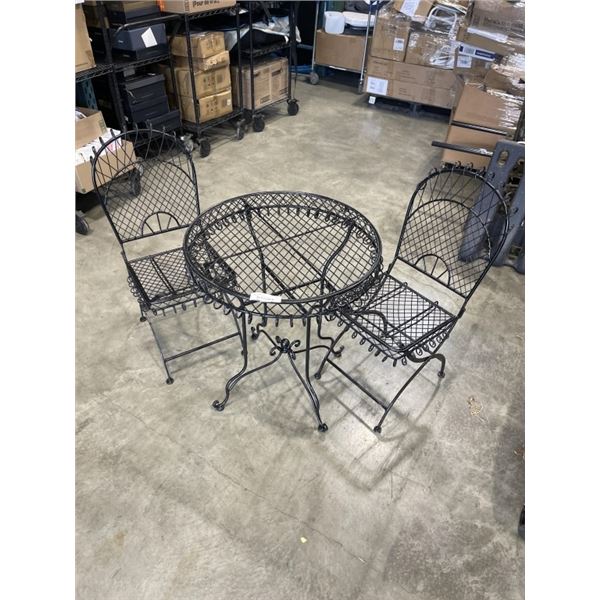 3PC BLACK METAL PATIO SET
