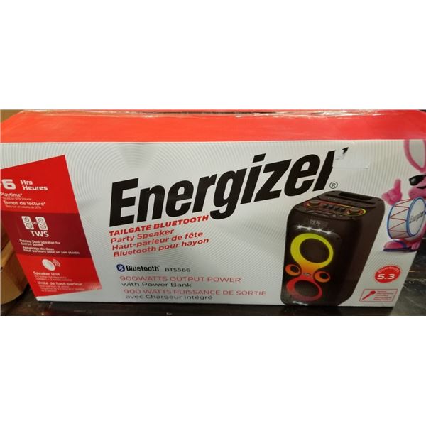 ENERGIZER TAILGATE BLUETOOTH PARTY SPEAKER W/ POWER BANK AND WIRELESS MIC (BT566) - TESTED WORKING, 
