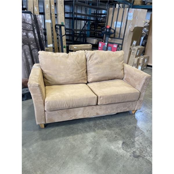 MODERN BROWN FABRIC HIDEABED    GOOD CONDITION
