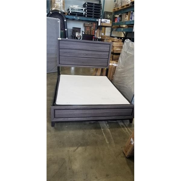 MODERN QUEEN SIZE BED FRAME WITH SLIM BOX SPRING