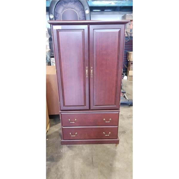 MODERN MAHGANOY 3 SHELF 2 DRAWER DRESSER