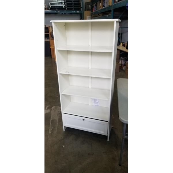 WHITE IKEA BOOKSHELF WITH DRAWER