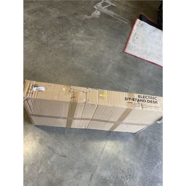 TECHORBITS ELECTRIC SIT TO STAND BLACK FRAME WITH WOOD BUTCHER BLOCK TEXTURE