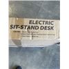 Image 2 : TECHORBITS ELECTRIC SIT TO STAND BLACK FRAME WITH WOOD BUTCHER BLOCK TEXTURE