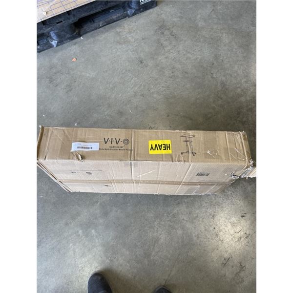VIVO WHITE MULTI PURPOSE MOBLIE PODIUM AND VIVO BLACK TV CART