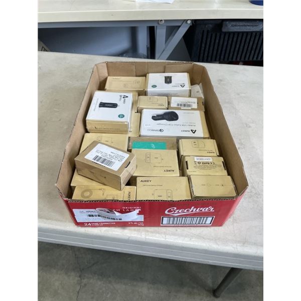 TRAY OF AUKEY USB TURBO CAR CHARGERS