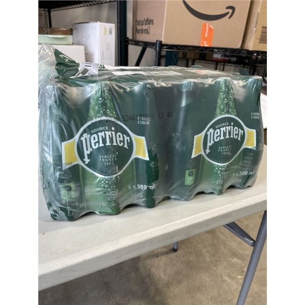 24 CASE OF PERRIER CARBONATED NATURAL SPRING WATER. 500ML PER BOTTLE