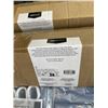 Image 5 : 2 NEW SHOWER RODS (ONE BRONZE, ONE BLACK) WITH 3 BLUE SHOWER CURTAINS