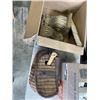 Image 3 : 3 BOXES OF DECOR ITEMS, BASKET, ETC