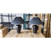 Image 1 : PAIR OF BLACK CERAMIC TABLE LAMPS
