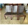 Image 1 : 3 LEATHER INSERT DINING CHAIRS