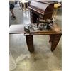 Image 1 : ANTIQUE 'WHITE' OAK SEWING MACHGINE IN CABINET