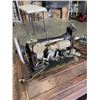 Image 3 : ANTIQUE 'WHITE' OAK SEWING MACHGINE IN CABINET