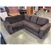 Image 1 : 2 PIECE COUCH POTATO BROWN FABRIC SECTIONAL SOFA
