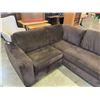 Image 2 : 2 PIECE COUCH POTATO BROWN FABRIC SECTIONAL SOFA