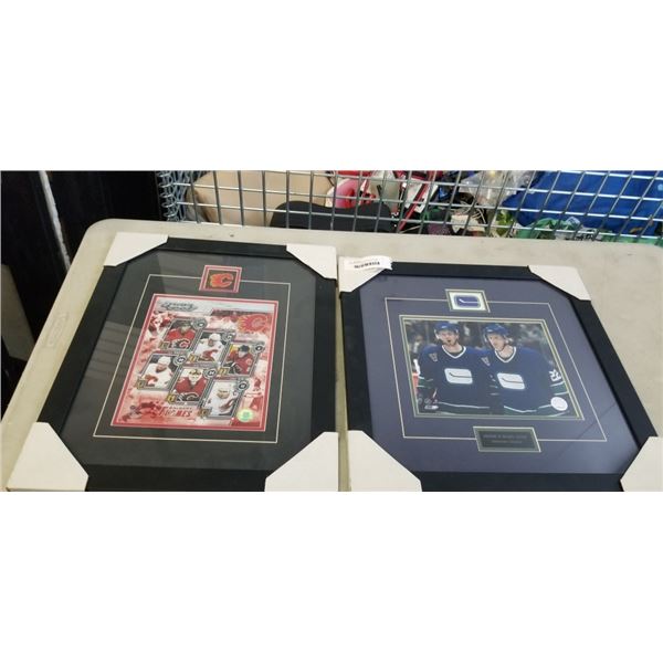 VANCOUVER CANUCKS EDIN TWINS PICTURE FRAME AND CALGARY FLAMES