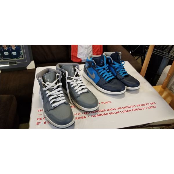 2 PAIRS OF NIKES  AIR JORDANS. BOTH SIZE 10 US