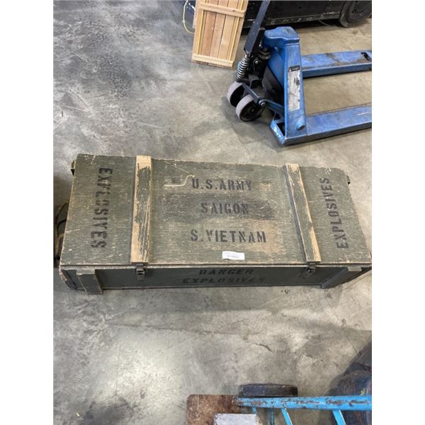 US ARMY EXPLOSIVES WOODEN CRATE 50X21X12 INCH