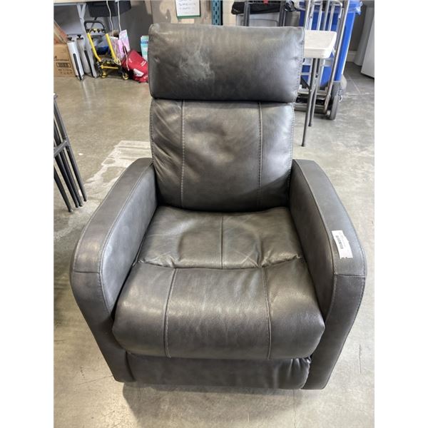 GREY LEATHER ROCKER RECLINER