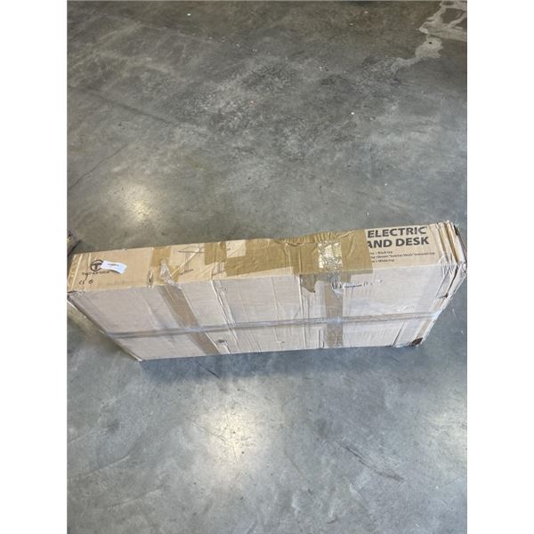 TECHORBITS ELECTRIC SIT TO STAND BLACK FRAME WITH WOOD BUTCHER BLOCK TEXTURE