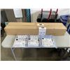 Image 1 : 2 NEW SHOWER RODS (ONE BRONZE, ONE BLACK) WITH 3 BLUE SHOWER CURTAINS