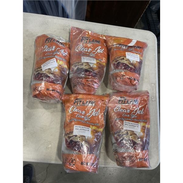 5 NEW BAGS OF CLEAR JEL COOK TYPE, 2LBS EACH