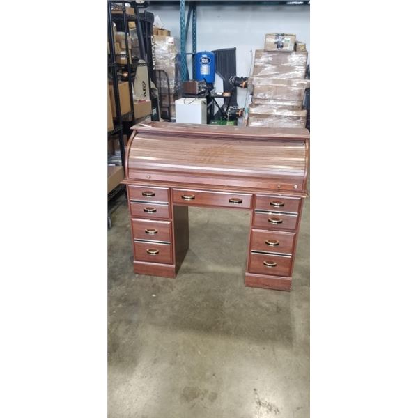 ROLL TOP DESK WITH KEY