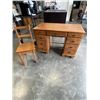 Image 1 : VINTAGE SOLID WOOD DESK W/ CHAIR