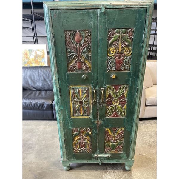 VINTAGE HAND PAINTED 2 DOOR DRESSER