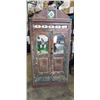 Image 1 : VINTAGE HAND CRAFTED AND CARVED STAIN GLASS TILE INLAY 2 DOOR CABINET