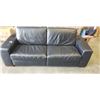 Image 1 : NATUZZI BLACK LEATHER SOFA - GOOD CONDITION