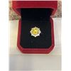 Image 3 : 3.00 CT GRA CERTIFIED ROUND BRILLIANT CUT MOISSANITE STONE VVS FANCY VIVID YELLOW COLOR WITH 16 ROUN