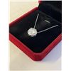 Image 3 : 5.00 CT TW GRA CERTIFIED ROUND BRILLIANT CUT MOISSANITE STONE 925 STERLING SILVER PENDANT W/ 26 ROUN