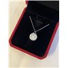 Image 4 : 5.00 CT TW GRA CERTIFIED ROUND BRILLIANT CUT MOISSANITE STONE 925 STERLING SILVER PENDANT W/ 26 ROUN